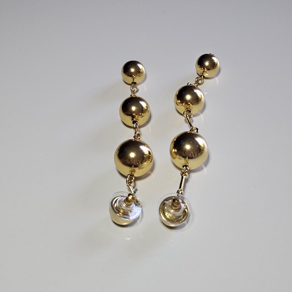 J. Crew Gold Tone Long Dangling Assorted Size Ball Earrings - Picture 11 of 15
